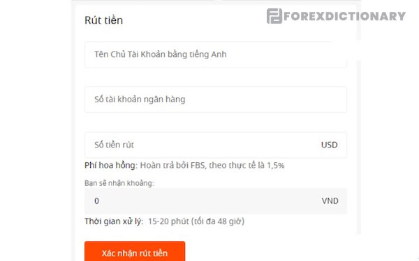 FBS - Rút tiền về ngân hàng