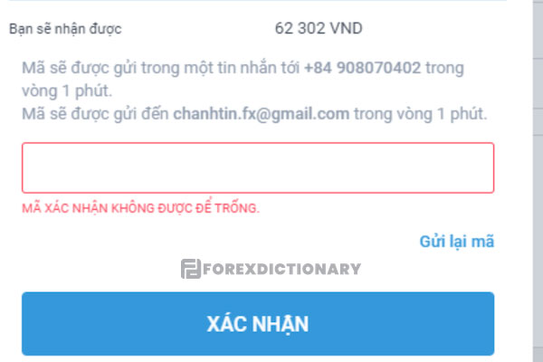 Kiểm tra hợp thư để xác nhận