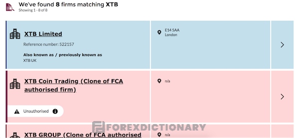 Hiển thị thông tin về sàn Forex mà trader tìm kiếm