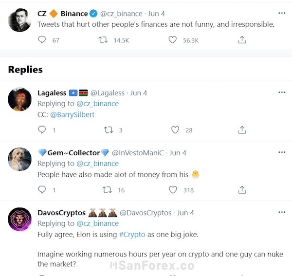 Dòng Tweet của CEO Binance thể hiện thái độ của ông cho việc tạo ra tin tức giả từ các nhà ảnh hưởng