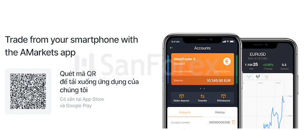Sử dụng ứng dụng AMarkets mang đến sự tiện lợi cho các nhà đầu tư