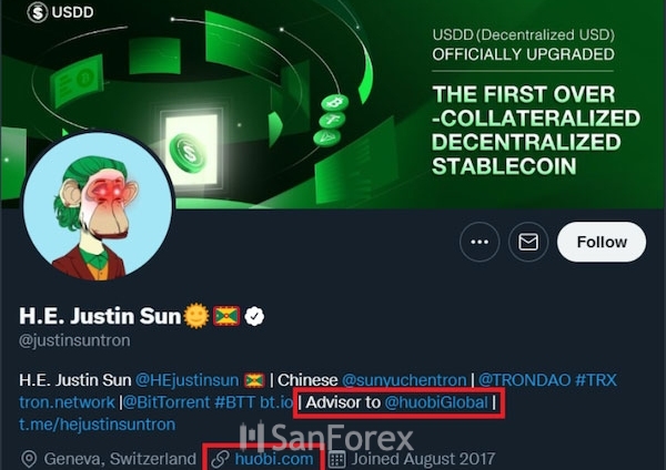 Justin Sun là người nắm giữ cổ phần nhiều nhất của nền tảng Huobi